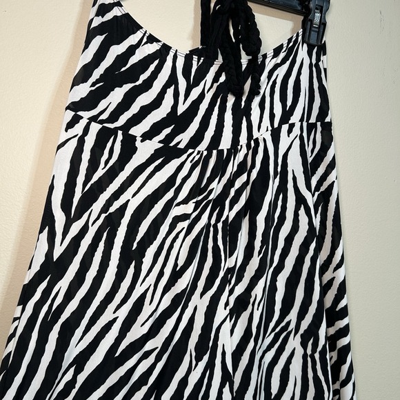 Rue 21 Women's Zebra Halter Sweetheart Neck Maxi Dress Size XL‎ Y2K - Picture 6 of 8